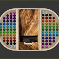 Modern Wooden Table With Oval Top Solar Panel Sections And Touchscreen