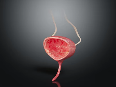 3D Anatomical Model of Human Bladder Showing Ureter and Urethra Structure 3d model