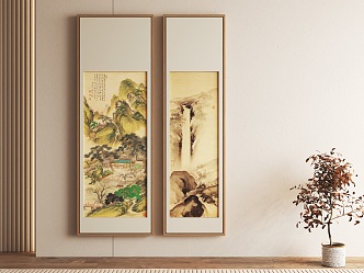 New Chinese Decorative Painting Landscape Ink Painting 3d model