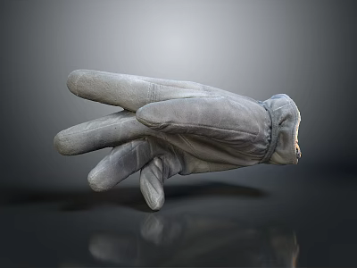 Classic Gray Gloves with Soft Texture Perfect for Winter Fashion Outfits 3d model