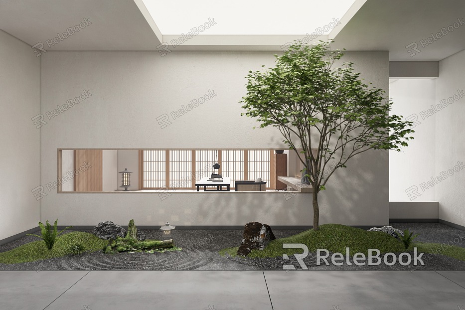 Modern landscape sketch courtyard landscape model