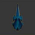 Blue Horned Dragon Mythical Creature Standing With Golden Accents And Smooth Scales