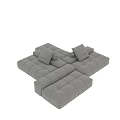 Light Gray Velvet Sectional Sofa With Tufted Design And Soft Plush Cushions