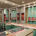 Elegant JOJO Jewelry Store Interior Design With Teal Gold Display Counters And Shelves