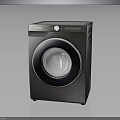Modern Front Loading Washing Machine With Stainless Steel Body Digital Control Panel And Sleek Design 3d model