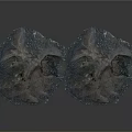 Two Gray Textured Mountain Shaped Decorative Landscape Models