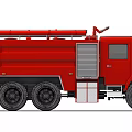 Red KAMAZ Heavy Duty Fire Truck With Ladder And Firefighting Equipment