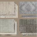 Trendy Square Rugs Featuring Geometric Patterns And Textured Designs For Home Use 3d model