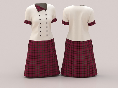 School uniform sailor uniform clothing short skirt tie 3d model