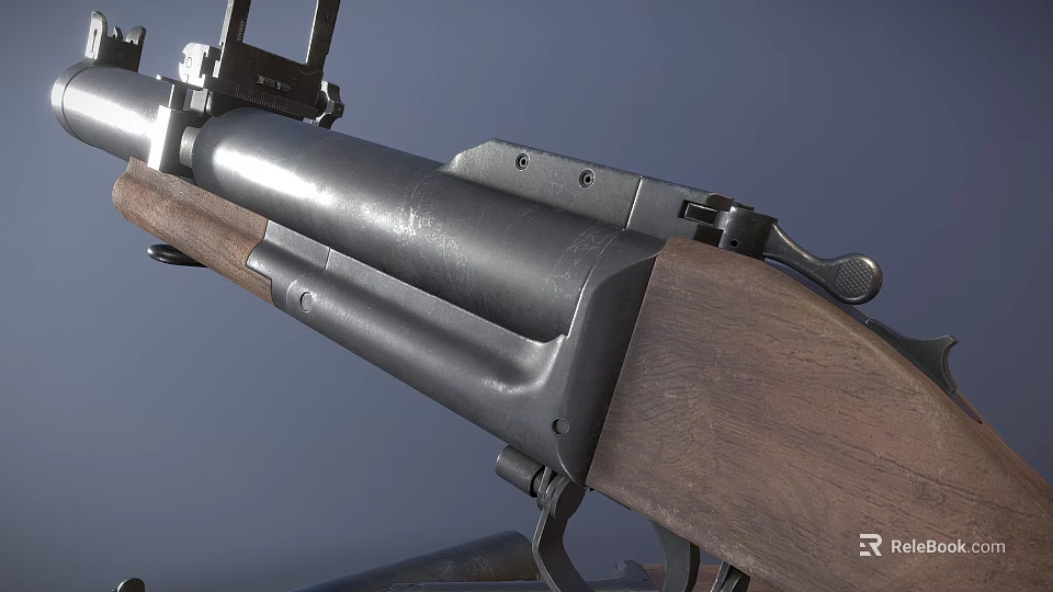 Classic Vintage Rifle Featuring Detailed Metal Barrel And Wooden Stock Design 3d model 