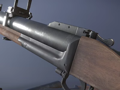 Classic Vintage Rifle Featuring Detailed Metal Barrel And Wooden Stock Design 3d model