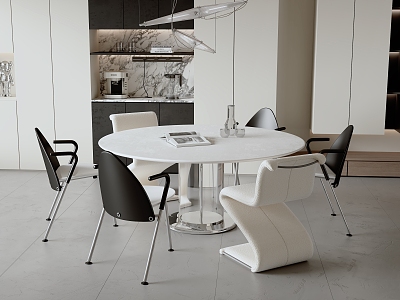 Dining table and chair combination model