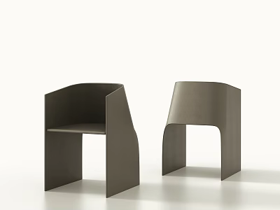 Modern Minimalist Dark Colored Leisure Chairs With Geometric Structure For Indoor Decor 3d model