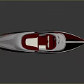 Modern Sleek Speedboat With Black Red Exterior And White Interior Seats Design