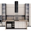 Open Kitchen Island Table Cabinet 3d model