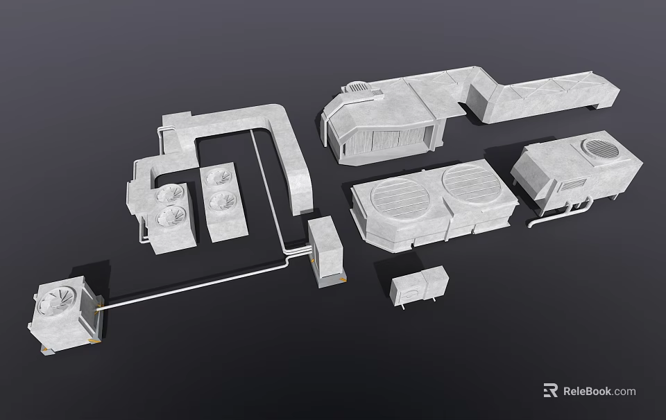 Efficient Air Conditioner Fan with Quiet Operation and Adjustable Speed for Home Use 3d model