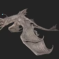 Fantasy Flying Dragon 3D Model Featuring Scaly Wings Sharp Fangs And Blue Eye