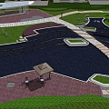 Serene Residential Landscape With Lush Greenery Water Features Winding Paths And Modern Buildings