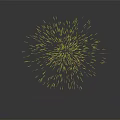Bright White Firework Display On Black Background With Mirror Reflection Effect 3d model