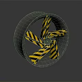 Efficient Electronic Appliance Industrial Fan Impeller With Yellow Black Stripes And Sturdy Construction