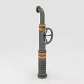 Industrial Vertical Mechanical Device With Gray Body And Orange Stripes Handwheel
