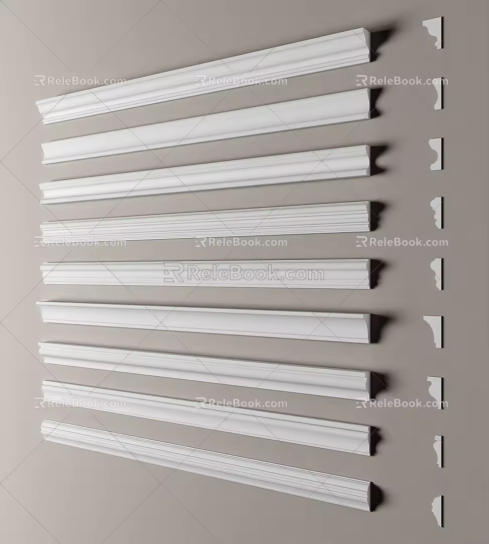 European-style French gypsum line Gypsum line Shady line waist line 3d model