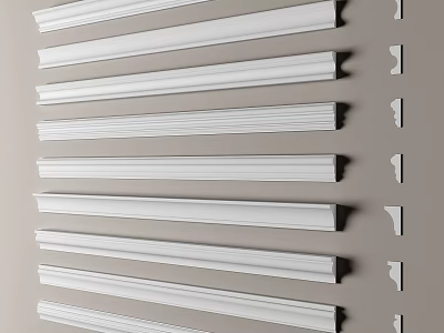 White Decorative Corner Moldings In Various Styles For Interior Home Decoration 3d model