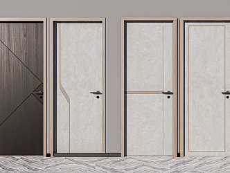 Modern door single door 3d model