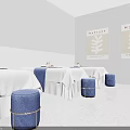 Modern Beauty Hair Salon Interior With Comfortable Sofa Front Desk Pendant Lights And Plants