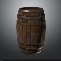 Rustic Wooden Barrel With Wooden Staves Metal Hoops And Classic Design Structure