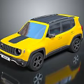 Yellow Modern SUV With Black Roof Rack And Stylish Front Grille Design