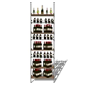 Multi Tiered Wooden Wine Cabinet With Shelves For Wine Bottle Storage