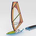 Complete Colorful Windsurfing Equipment Set With Vibrant Sail Board Surfboard And Paddle