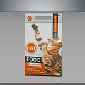 Premium Cat Food Bag With Chicken Recipe And Paw Print Featuring Raised Paw Cat