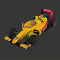 Yellow BARNI Racing Car With Number 21 Streamlined Design And Black Tires