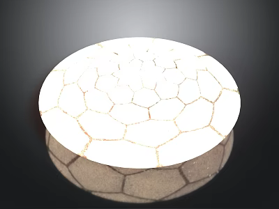 Unique Circular Decorative Bowl With White Beige Cracked Surface Texture Pattern 3d model