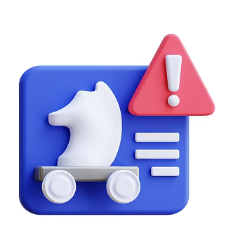 Cartoon Icons Modern warning icon 3d model