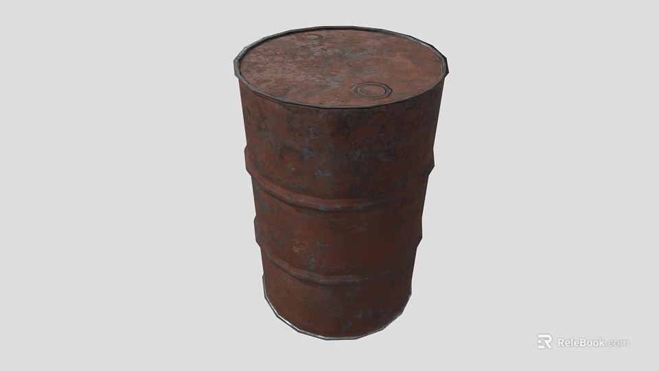 Industrial Rusty Metal Barrel Designed For Heavy Duty Storage Purposes 3d model 
