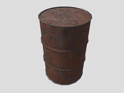 Industrial Rusty Metal Barrel Designed For Heavy Duty Storage Purposes 3d model