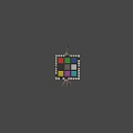 Still Life Display With Fresh Fish And Colorful Rubik's Cube On Gray Background