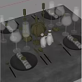 Modern Tableware Combination 3d model