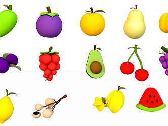 Cartoon fruit 3d model