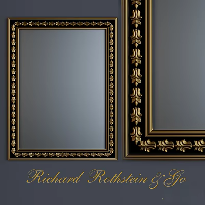 Decorative Mirror With Ornate Gold Frame And Intricate Border Design Details 3d model