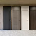 Modern Interior Hinged Doors In Dark Black Light Gray White And Dark Brown