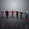 Game And Movie Characters Action Figure Collection Standing In Dynamic Poses With Colorful Costumes