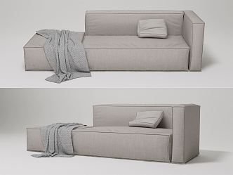 Modern chaise longue double sofa 3d model