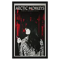 Arctic Monkeys Poster Featuring Female Silhouette In Leopard Print Jacket Red Background