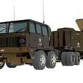 Tank Transport Military Vehicle for U.S. Army With Trailer and Star Logo
