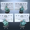 Men In Military Uniform Operating Control Panels In Control Room 3d model
