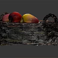 Handwoven Wicker Basket Filled With Fresh Red And Yellow Fruits For Daily Home Use